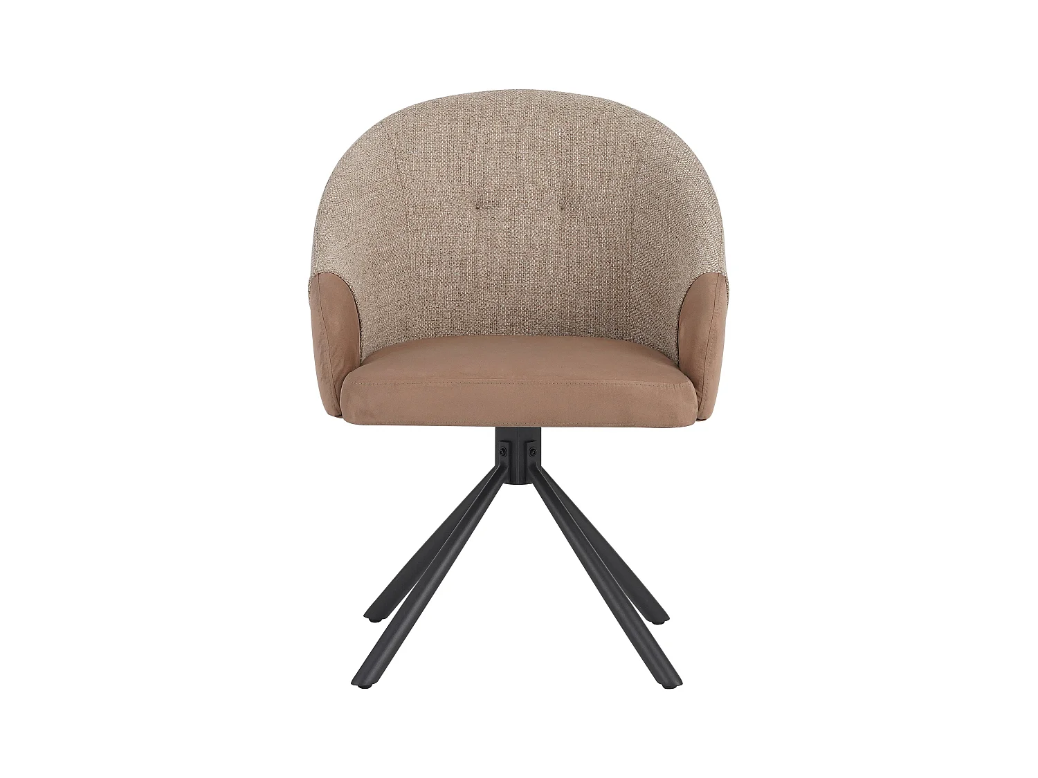 Eetkamerstoel set van 2 - stof en metaal - bruin & beige - LAZAR