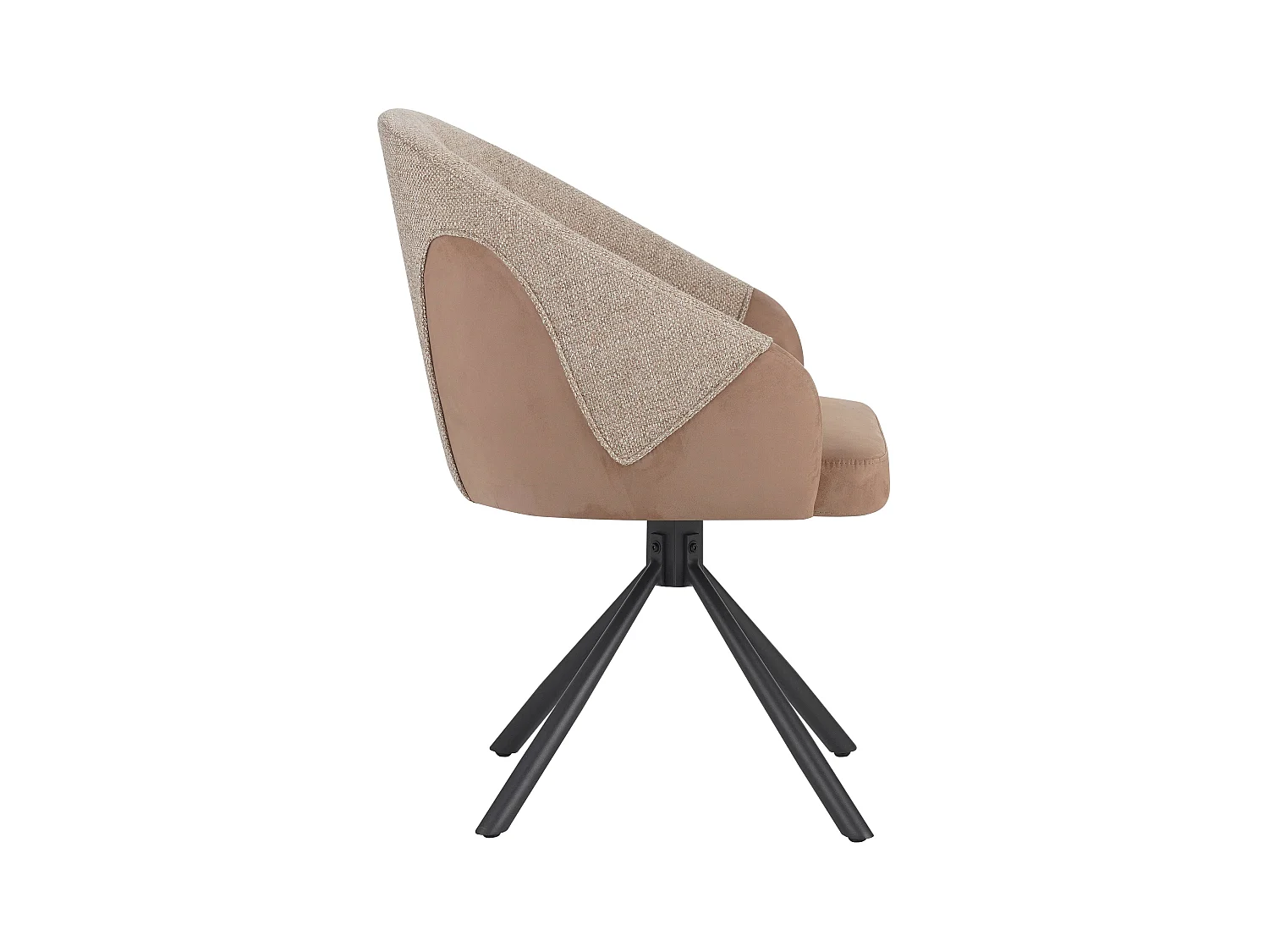 Eetkamerstoel set van 2 - stof en metaal - bruin & beige - LAZAR