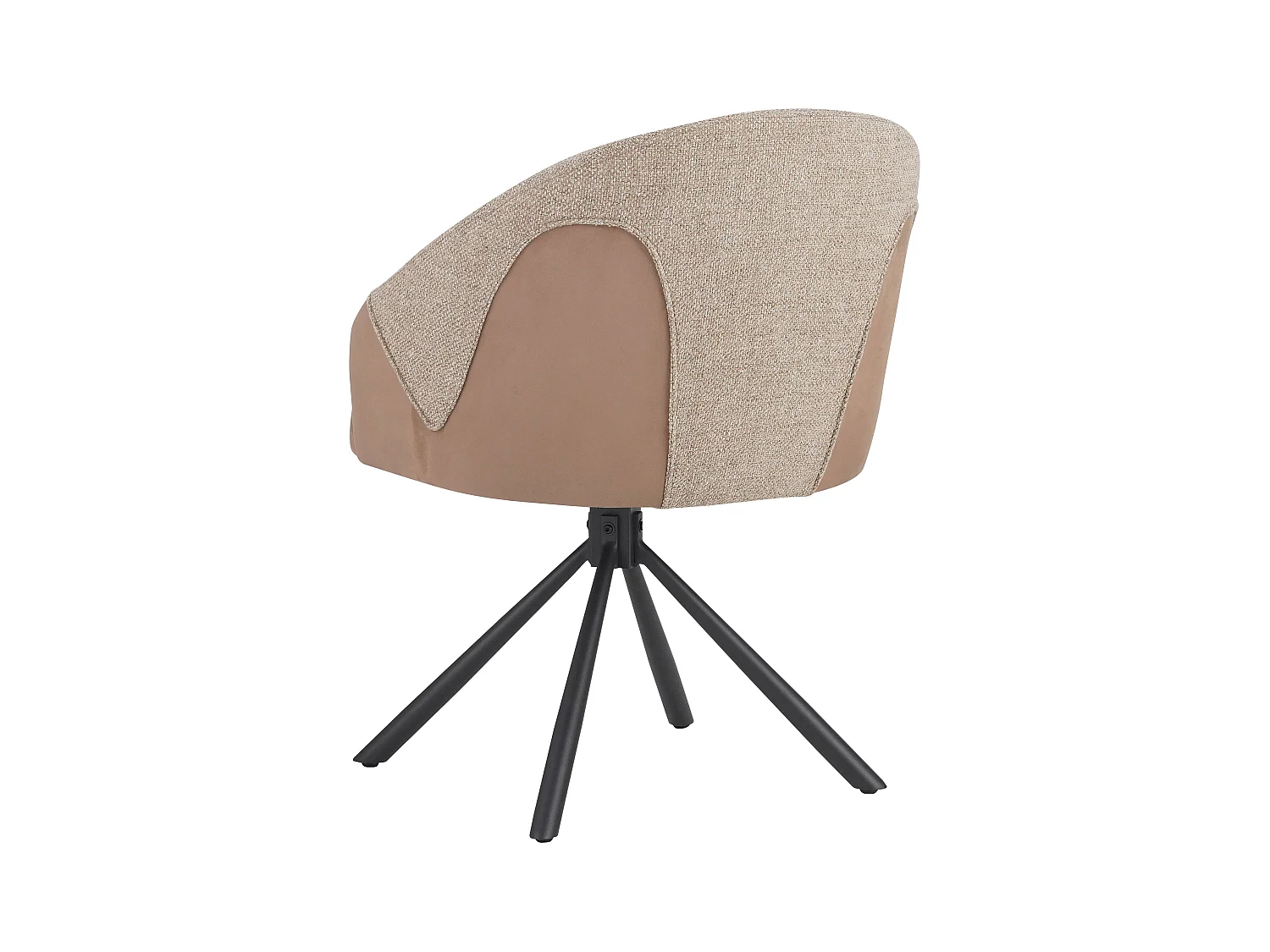 Eetkamerstoel set van 2 - stof en metaal - bruin & beige - LAZAR