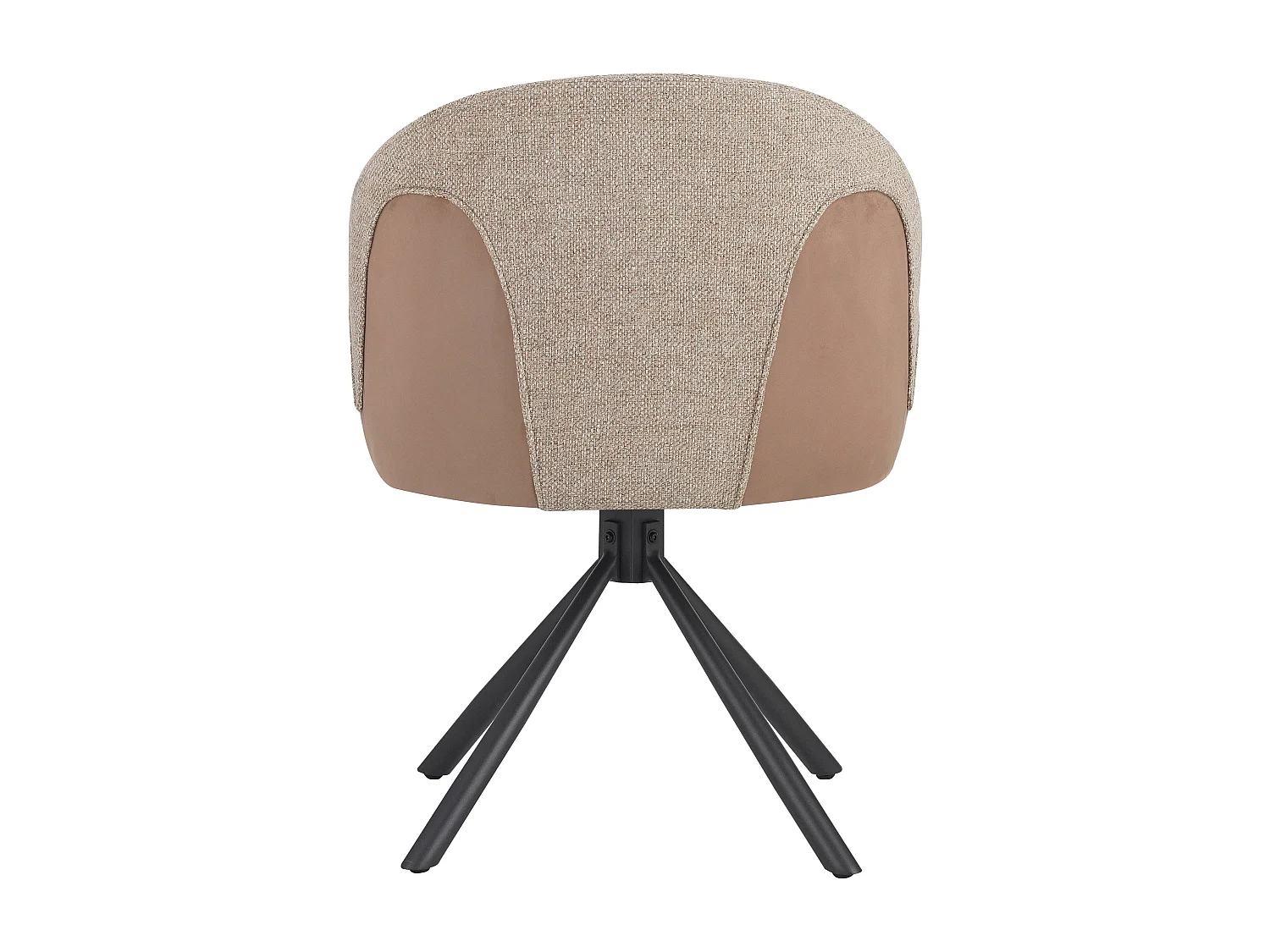 Lot de 2 chaises de salle à manger - tissu et métal - marron et beige - LAZAR