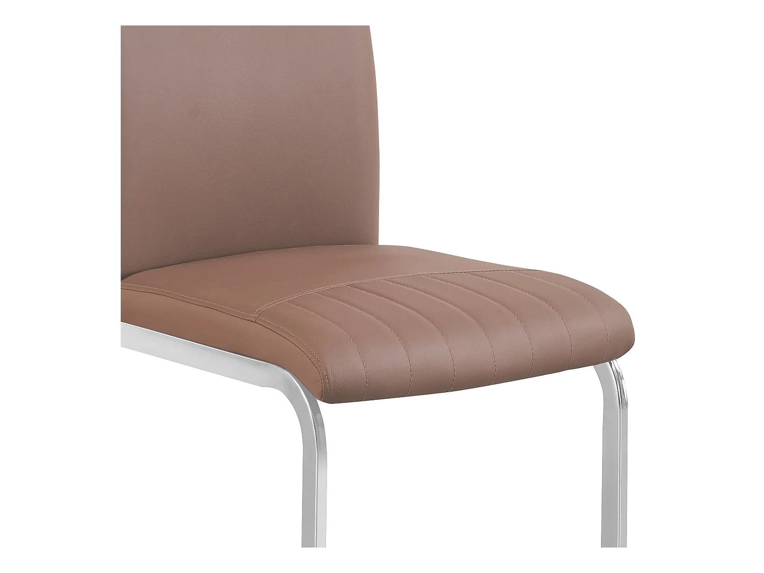 Eetkamerstoel set van 2 - kunstleer en metaal - bruin - DORIAN