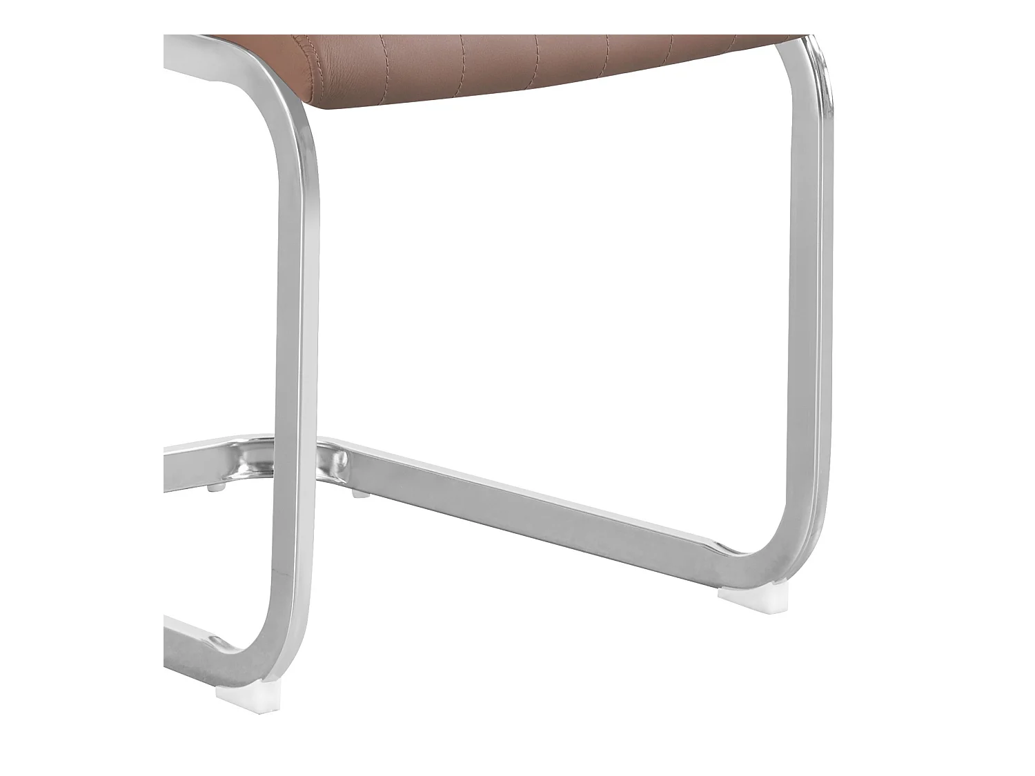 Eetkamerstoel set van 2 - kunstleer en metaal - bruin - DORIAN