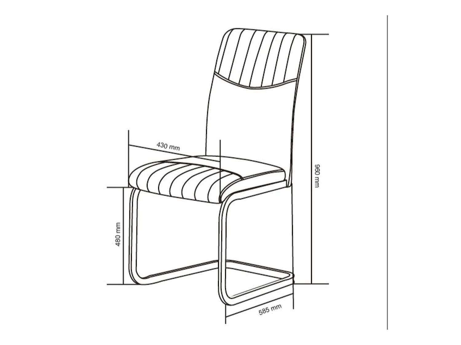 Eetkamerstoel set van 2 - kunstleer en metaal - bruin - DORIAN