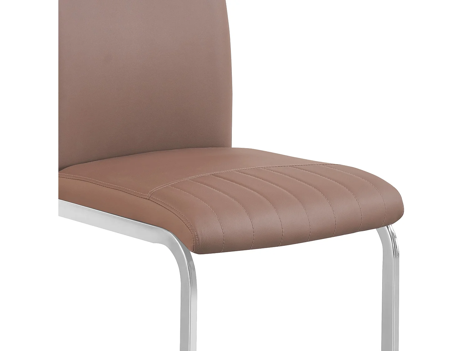 Lot de 2 chaises de salle à manger - simili cuir et métal - marron - DORIAN