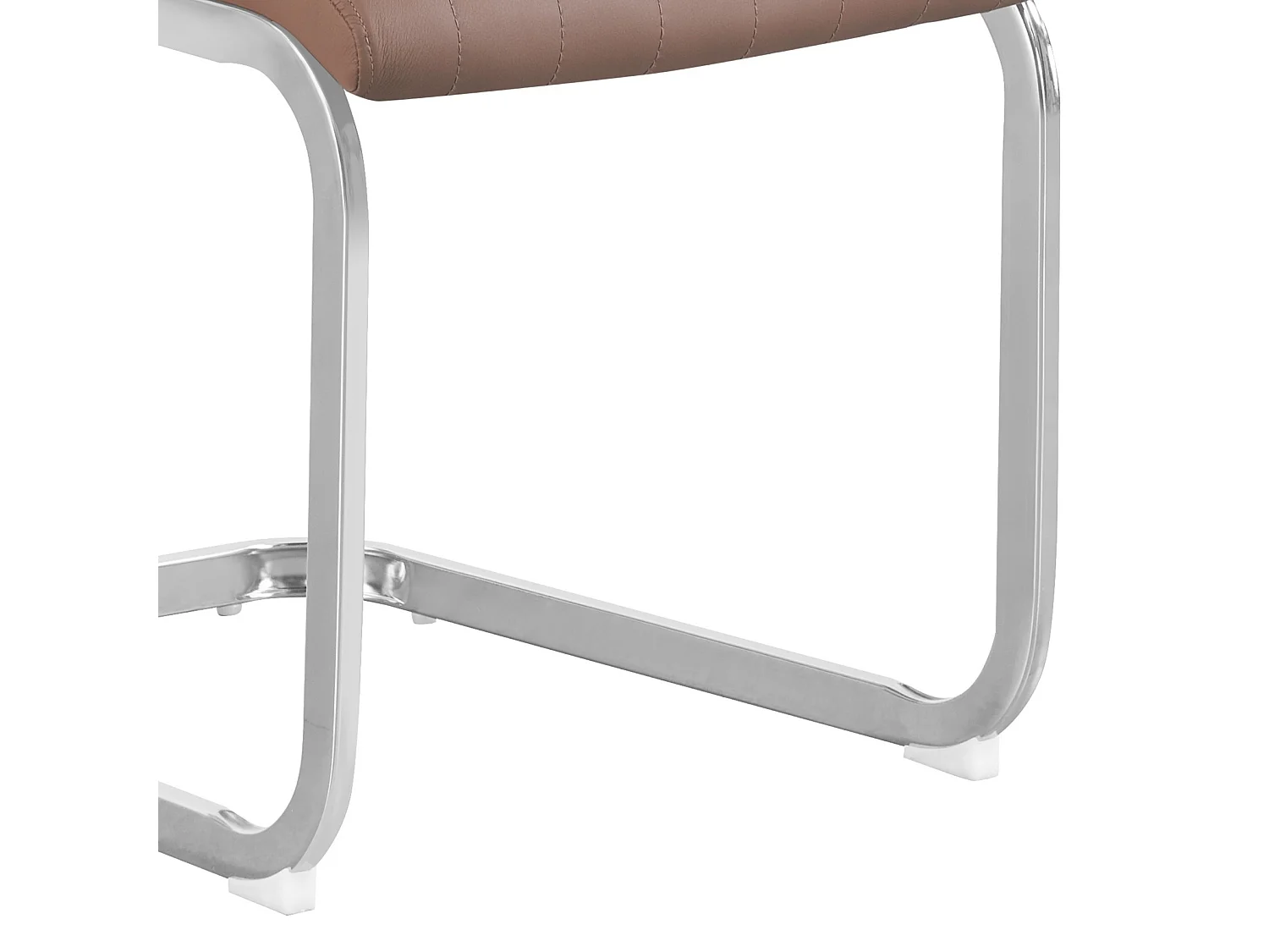 Lot de 2 chaises de salle à manger - simili cuir et métal - marron - DORIAN