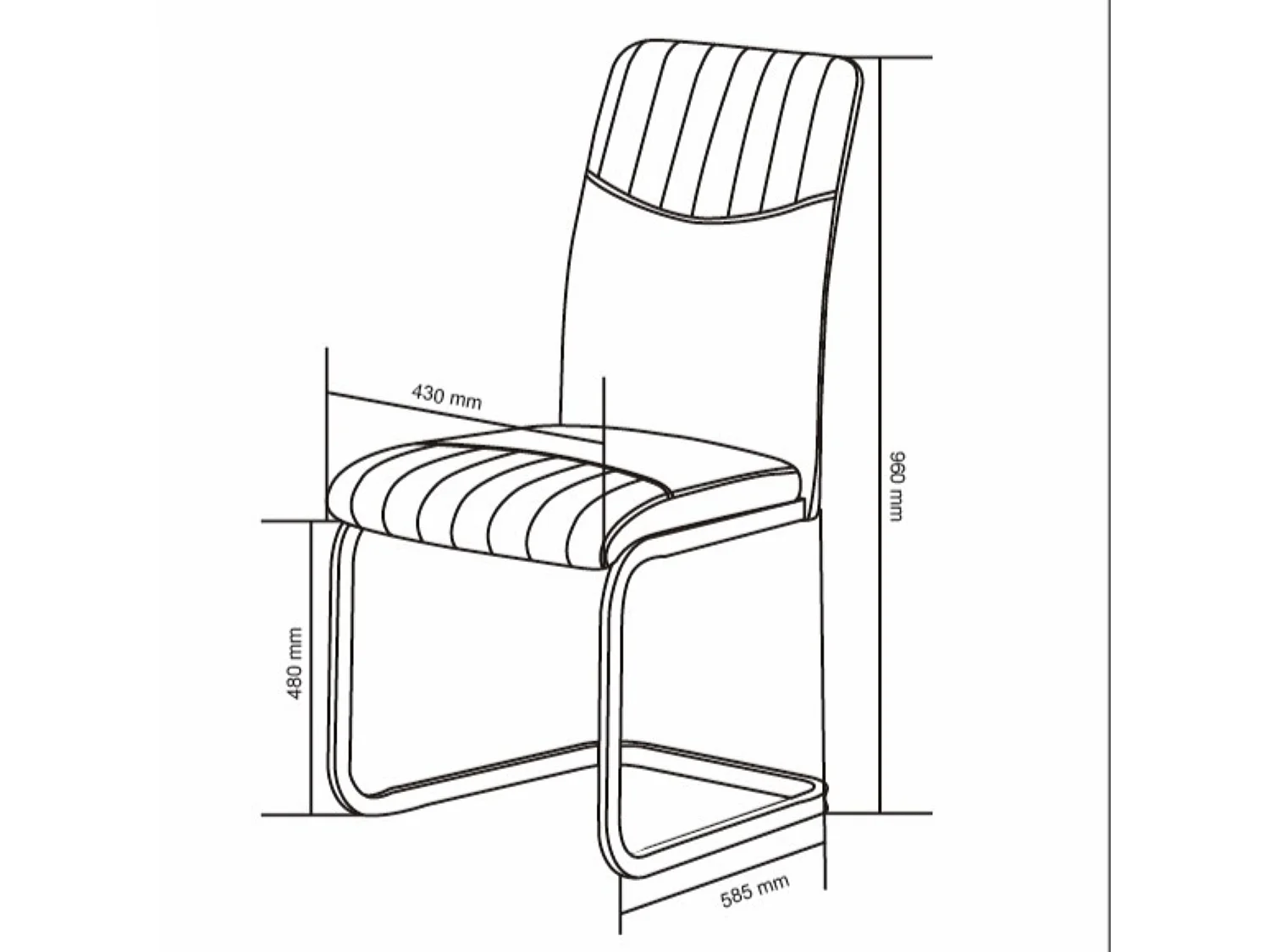 Lot de 2 chaises de salle à manger - simili cuir et métal - marron - DORIAN