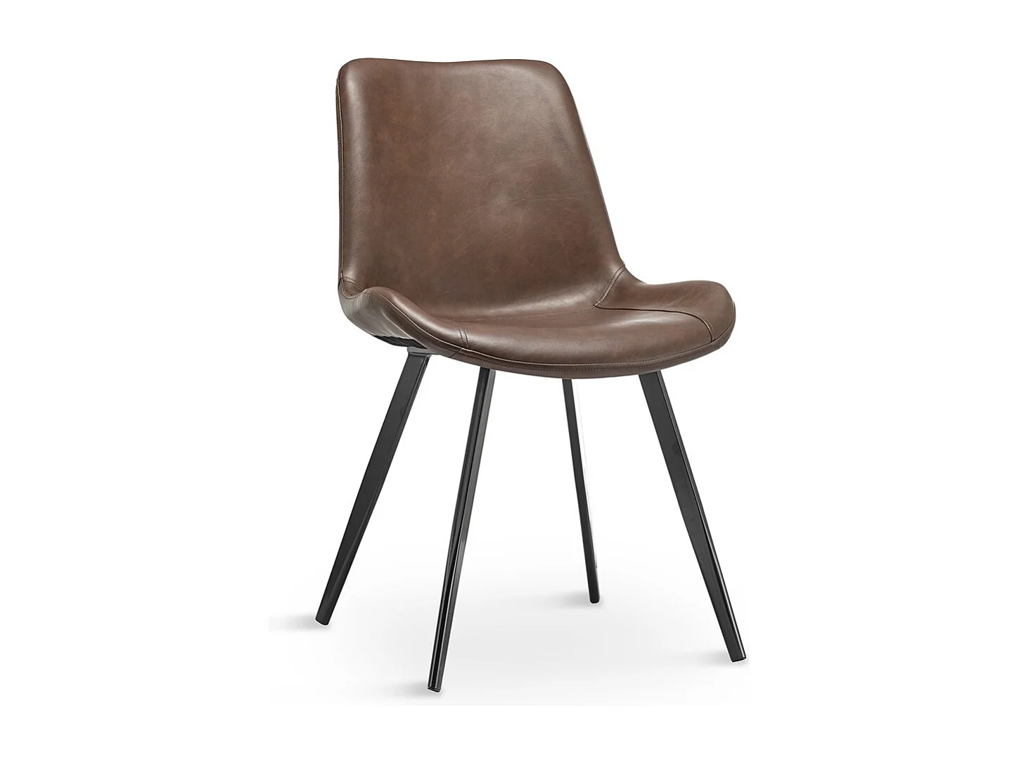 Set di 2 sedie da pranzo - ecopelle - marrone - BORT