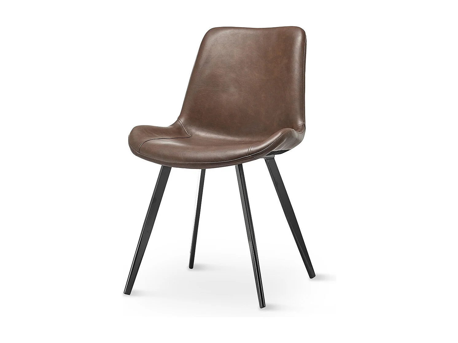 Set di 2 sedie da pranzo - ecopelle - marrone - BORT