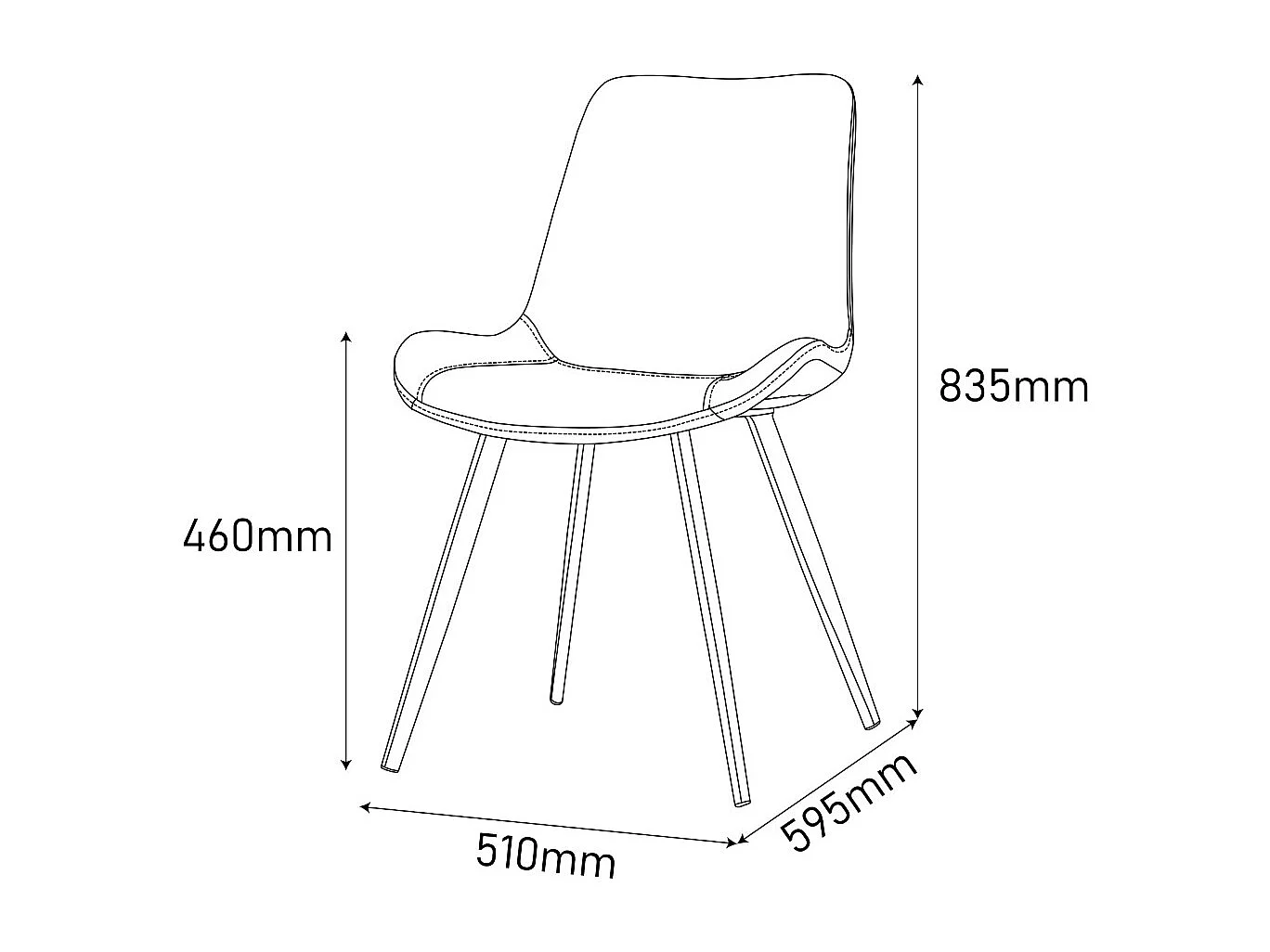 Set di 2 sedie da pranzo - ecopelle - marrone - BORT