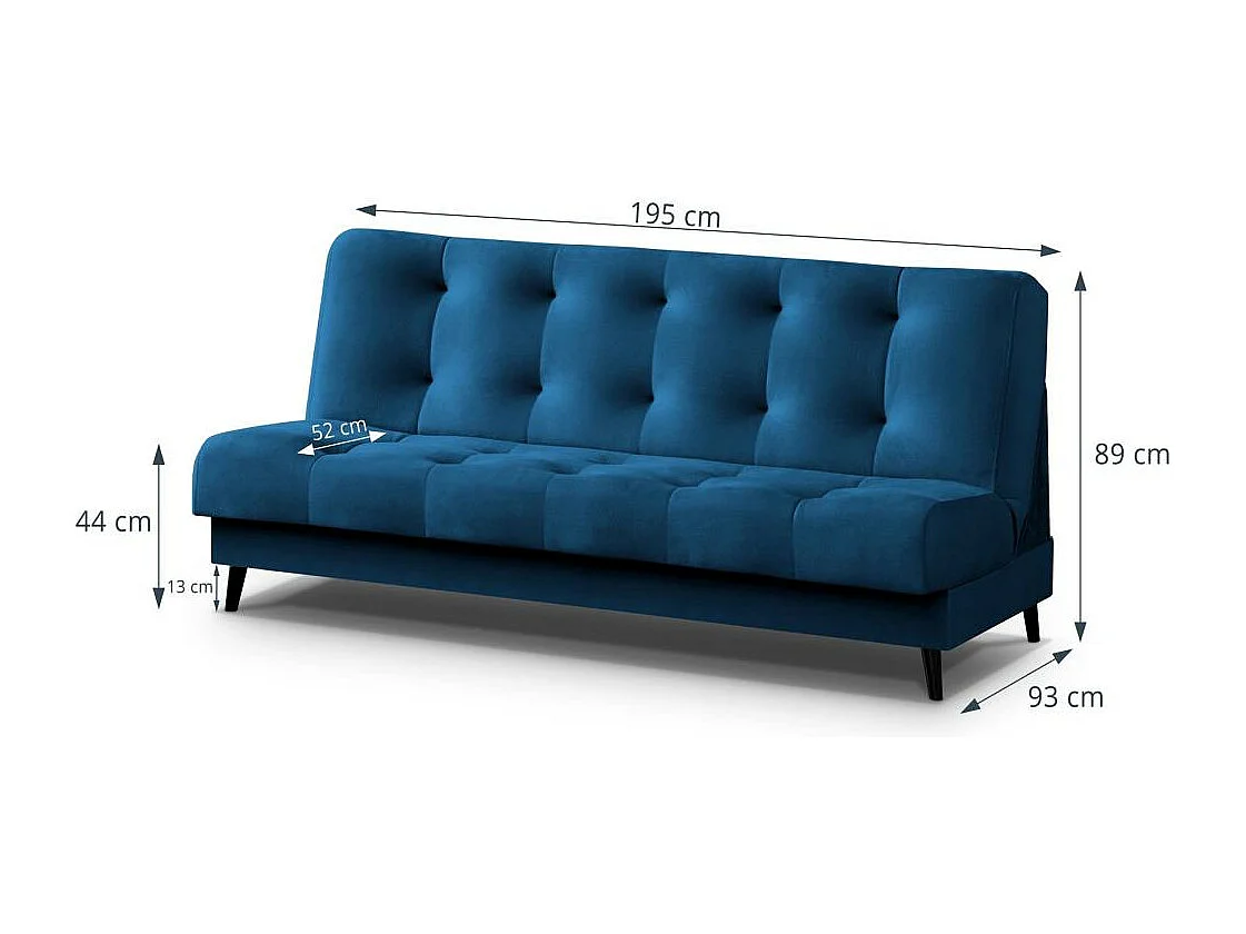 3-zits slaapbank Nancy donkerblauw