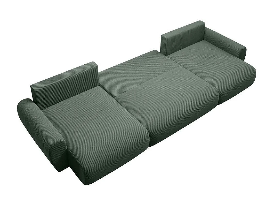 WOHNLANDSCHAFT mit Schlaffunktion Poss U grün