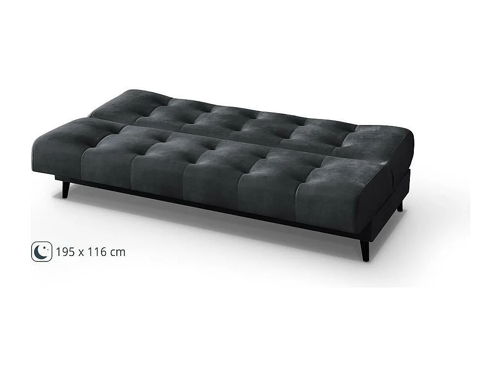 Canapé-lit 3 places Nancy gris foncé