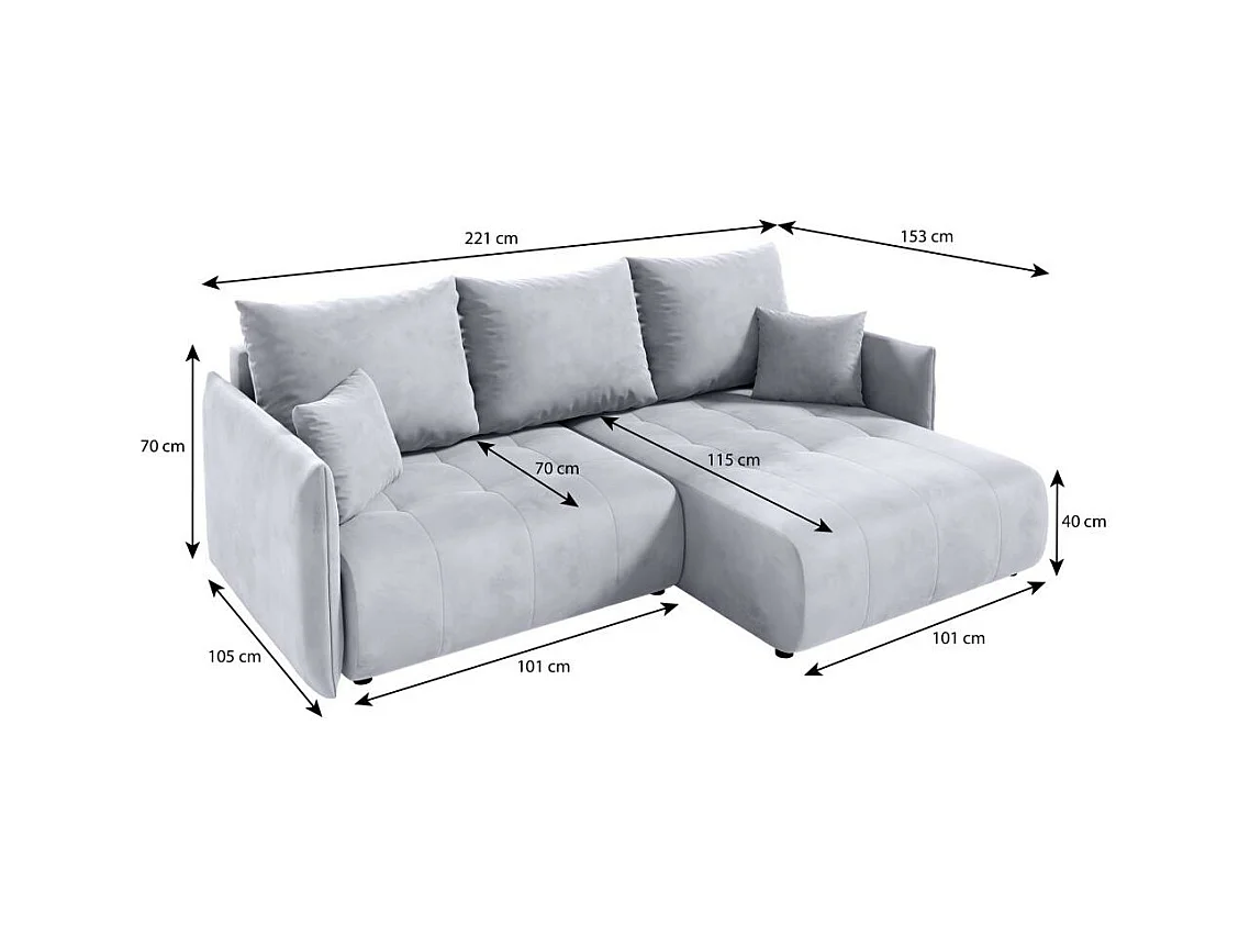 ECKSCHLAFSOFA Henry Mini blau links