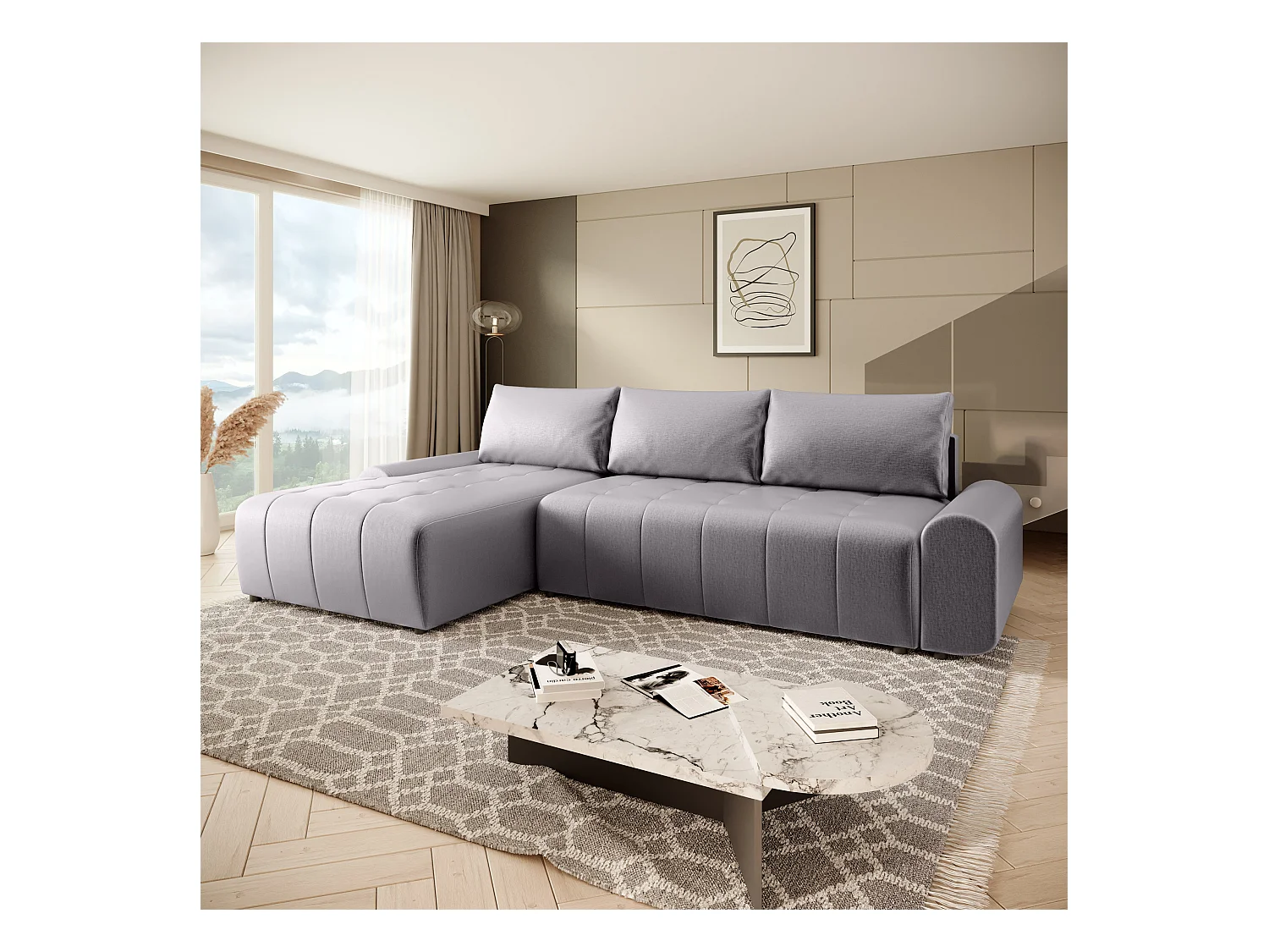 ECKSCHLAFSOFA Costa L dunkelgrau links