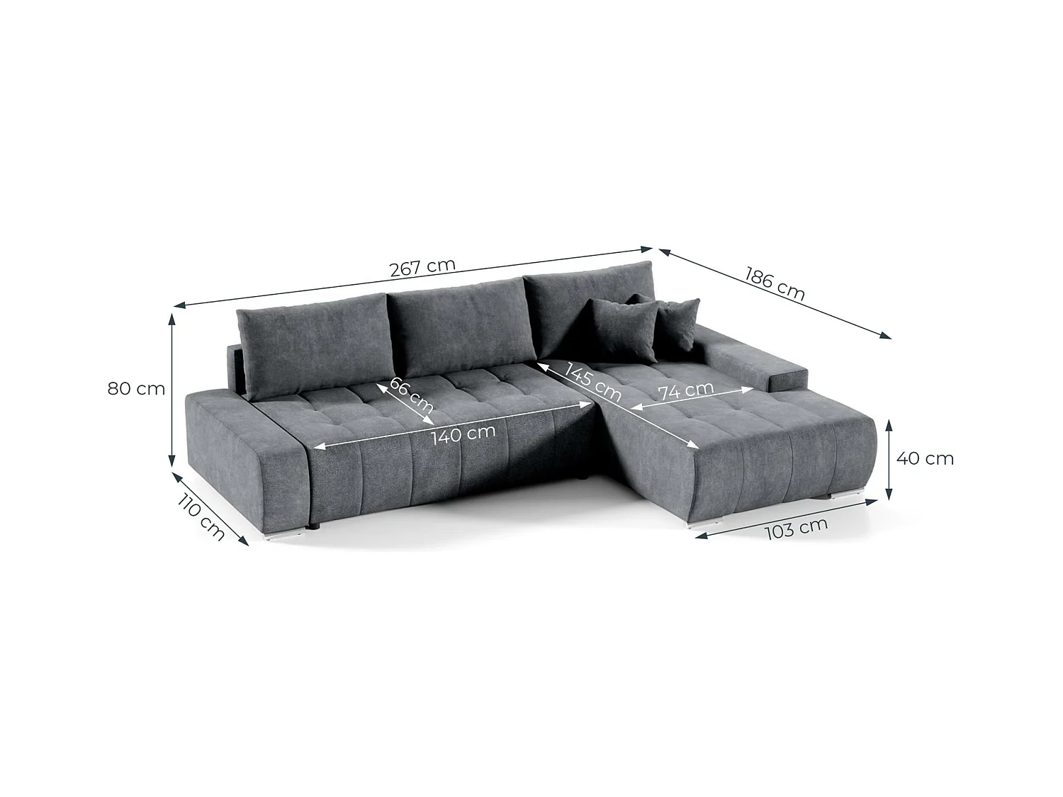 ECKSOFA Draco L cappuccino rechts