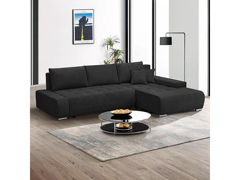 ECKSOFA Draco L schwarz rechts