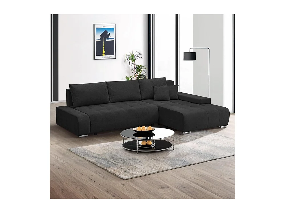 ECKSOFA Draco L noir à droite