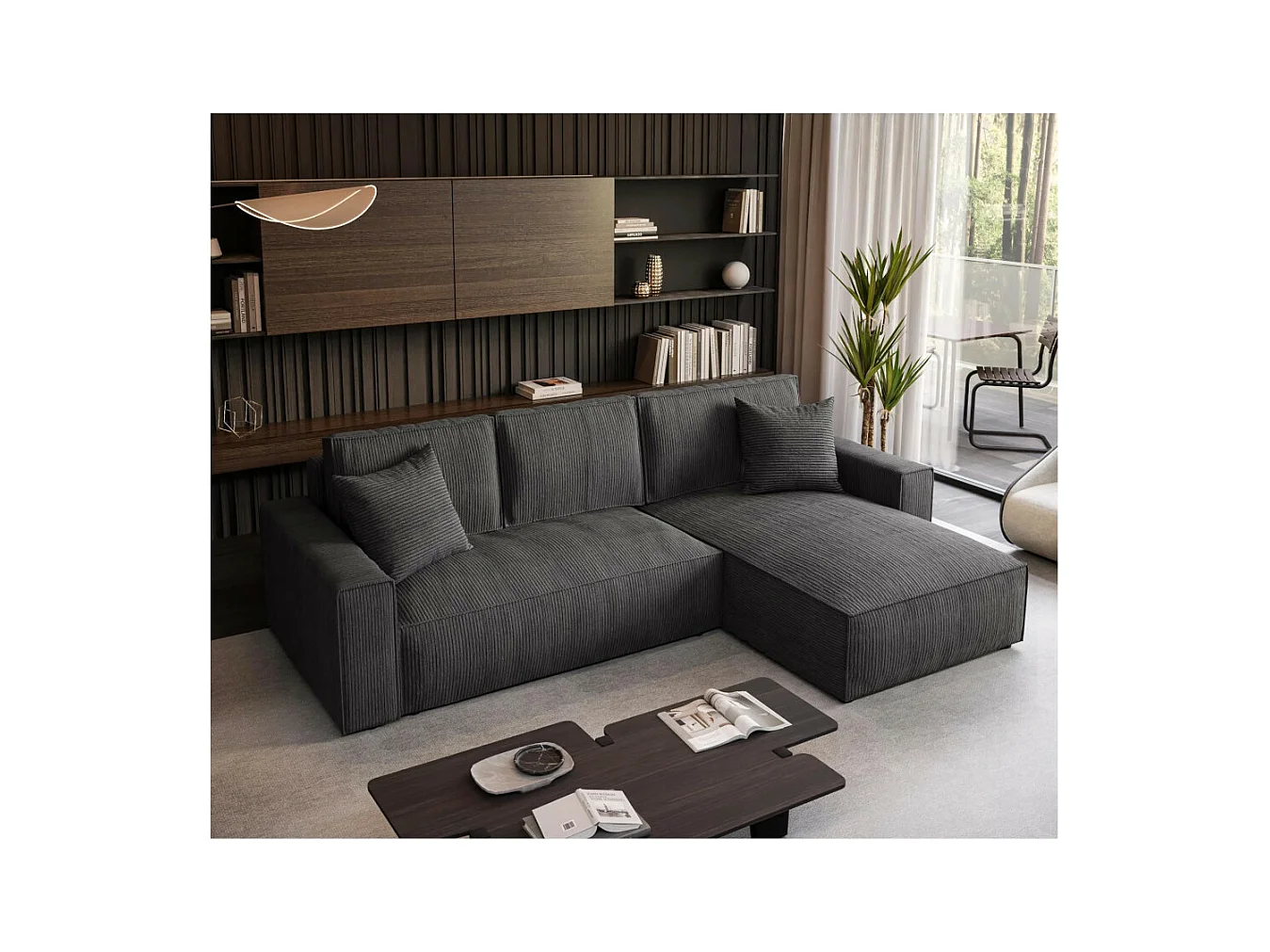 Hoekbank Parys L Donkergrijs