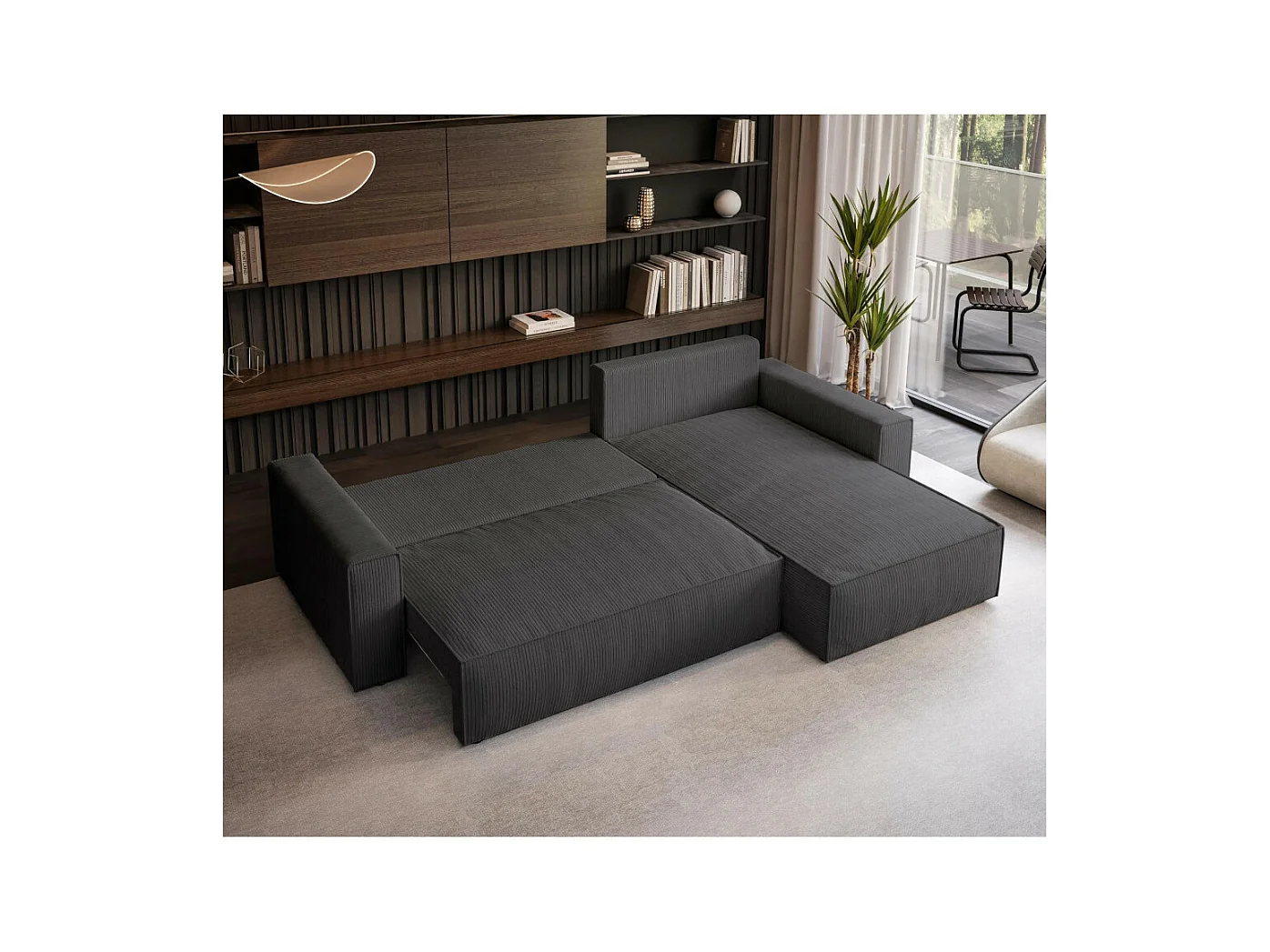 Hoekbank Parys L Donkergrijs