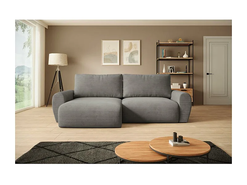 Canapé-lit ECKSCHLAFSOFA Poss L gris gauche