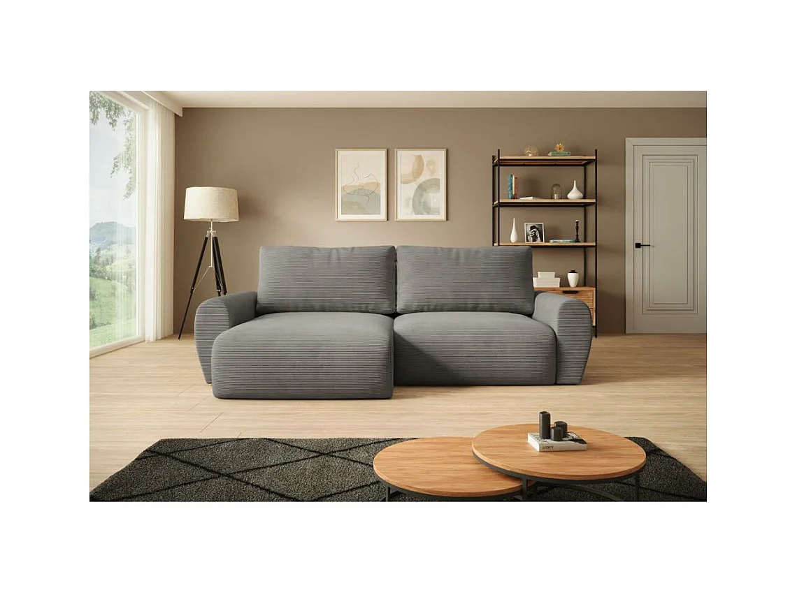 Hoekslaapbank Poss L grijs links