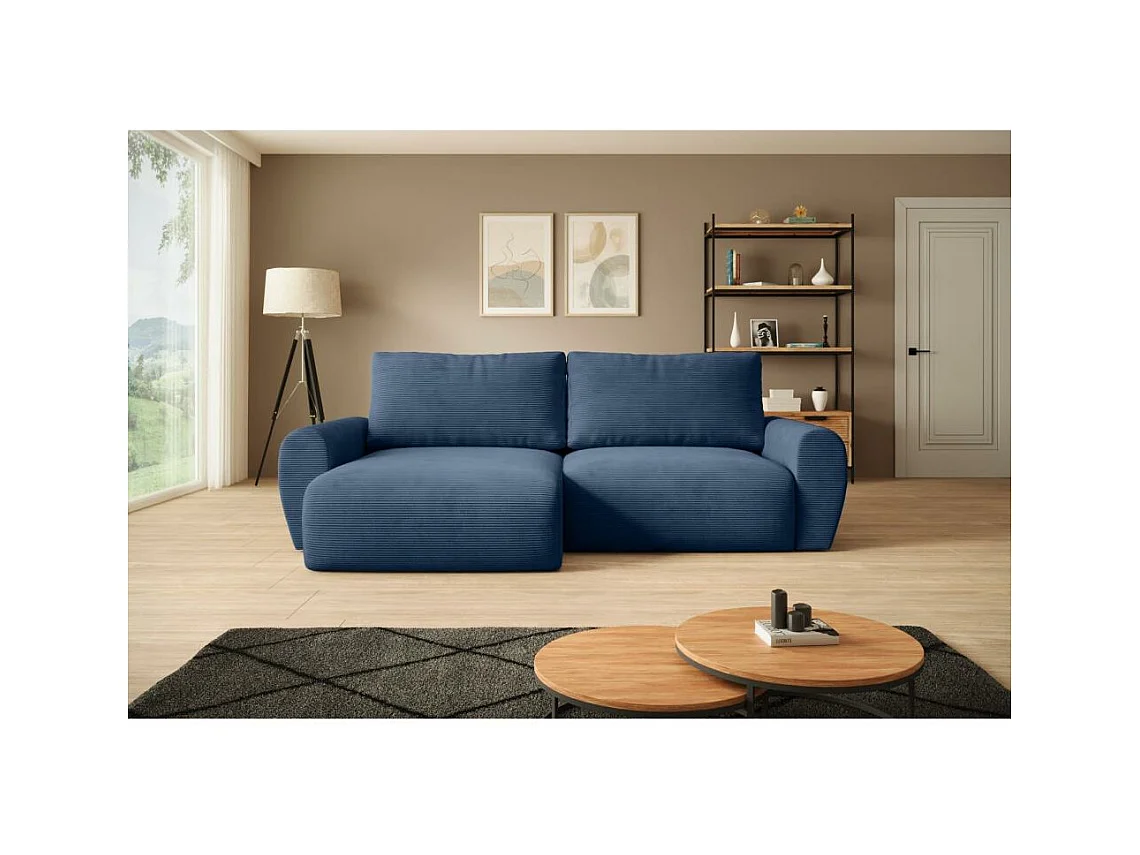 ECKSCHLAFSOFA Poss L dunkelblau links