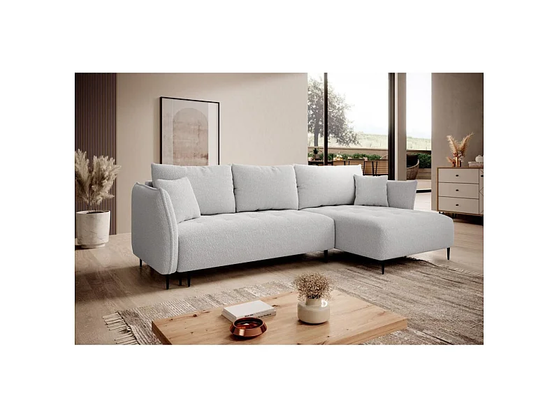 ECKSCHLAFSOFA Bari rechts hellgrau