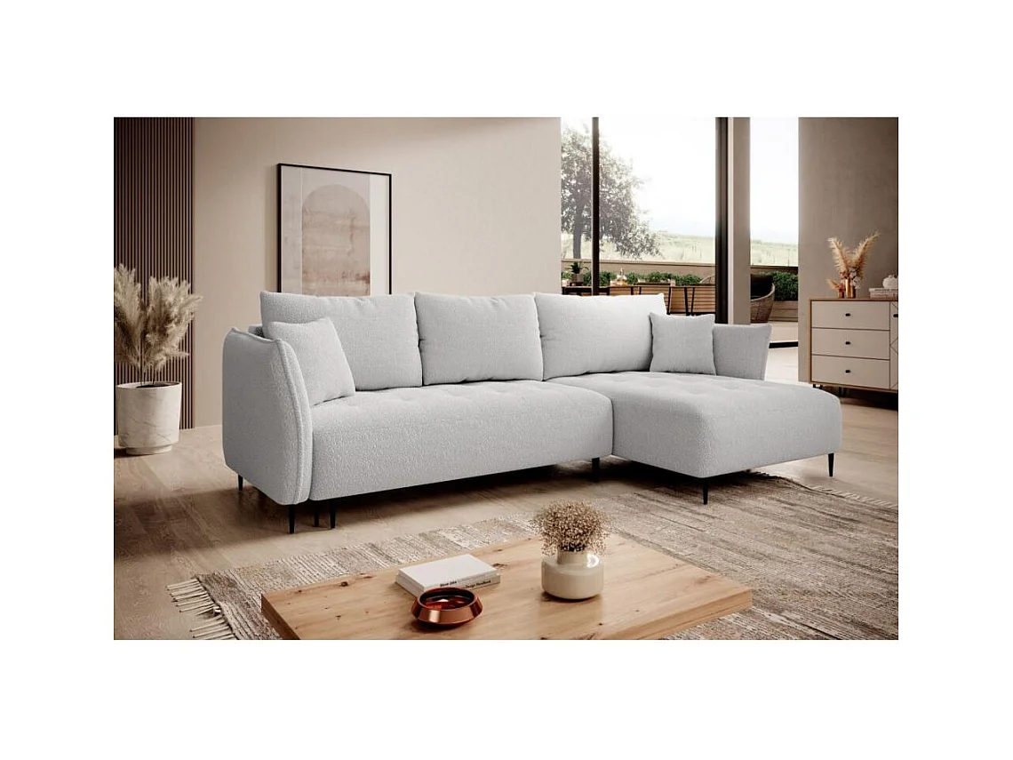 ECKSCHLAFSOFA Bari rechts hellgrau
