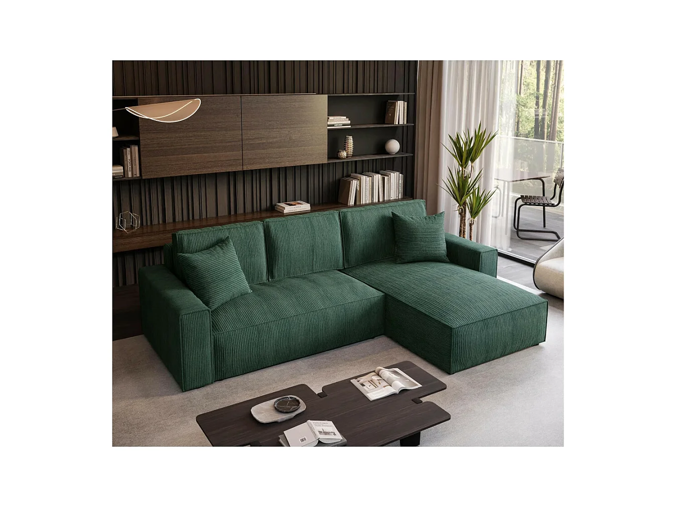 ECKSOFA Parys L dunkelgrün