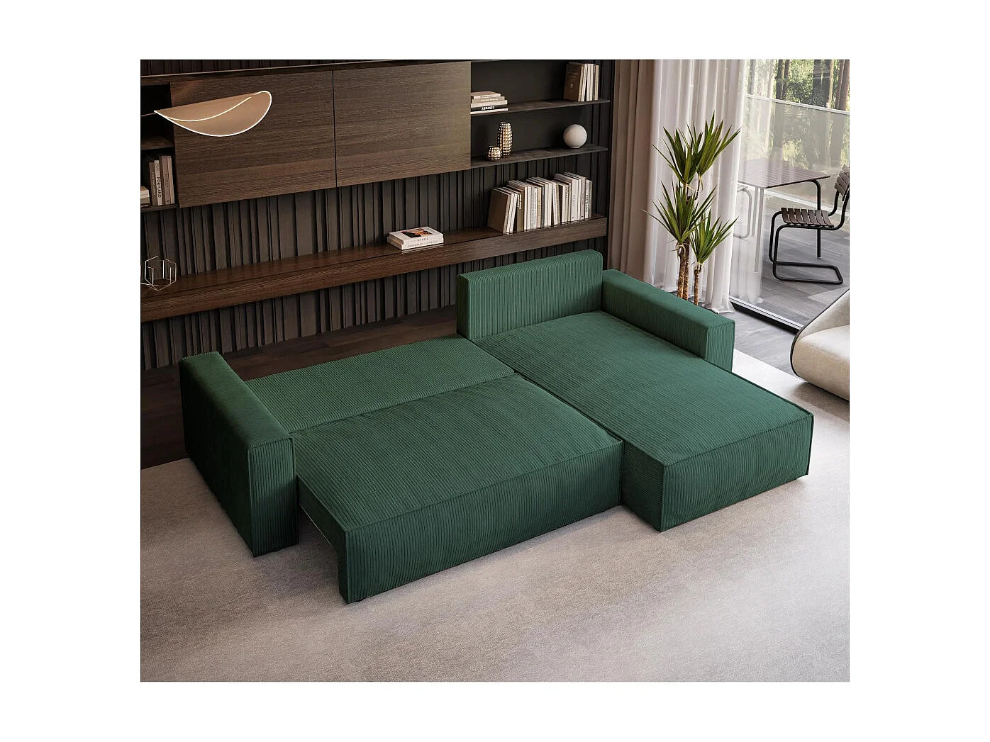 ECKSOFA Parys L vert foncé