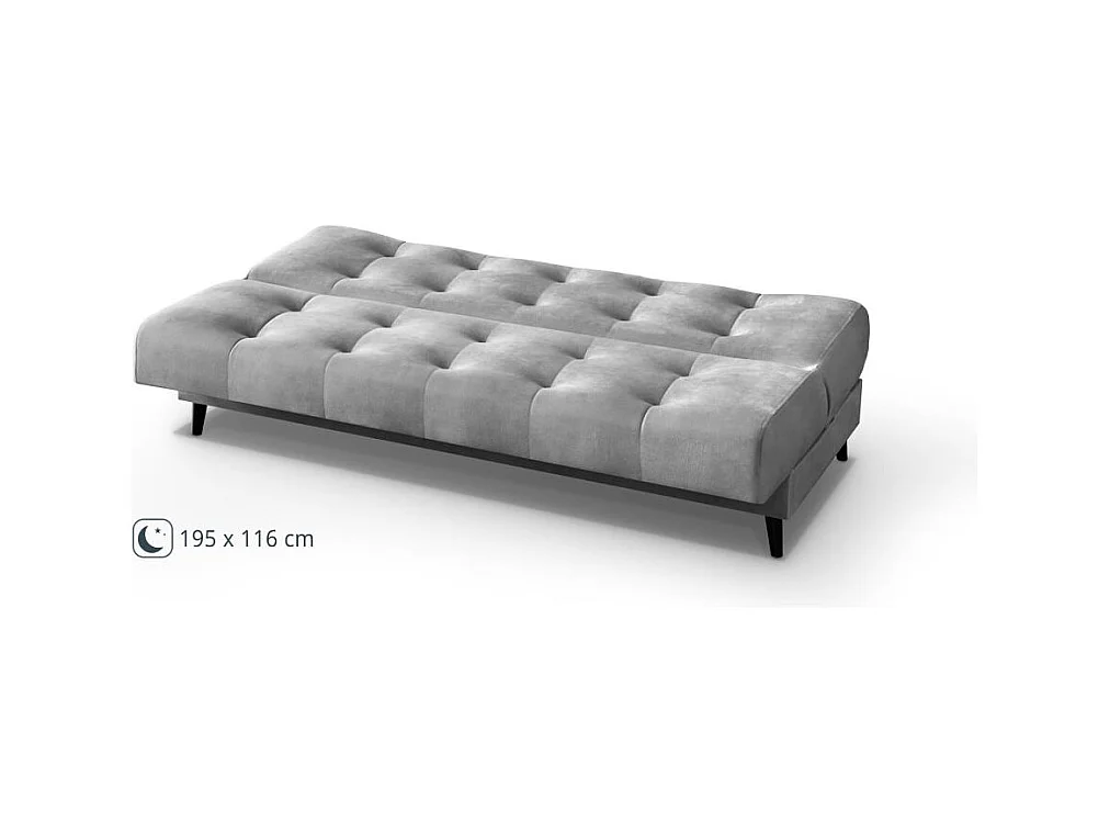 Canapé-lit 3 places Nancy gris clair