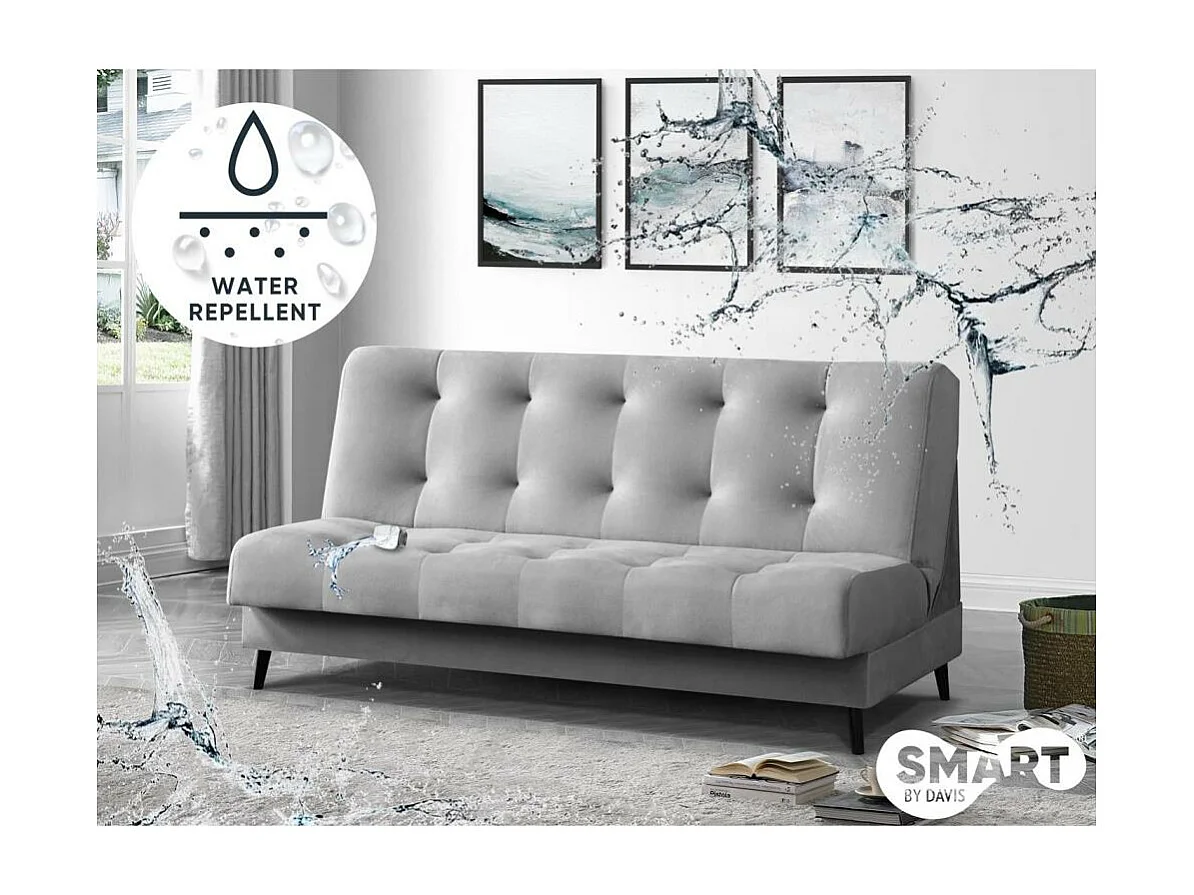 Canapé-lit 3 places Nancy gris clair