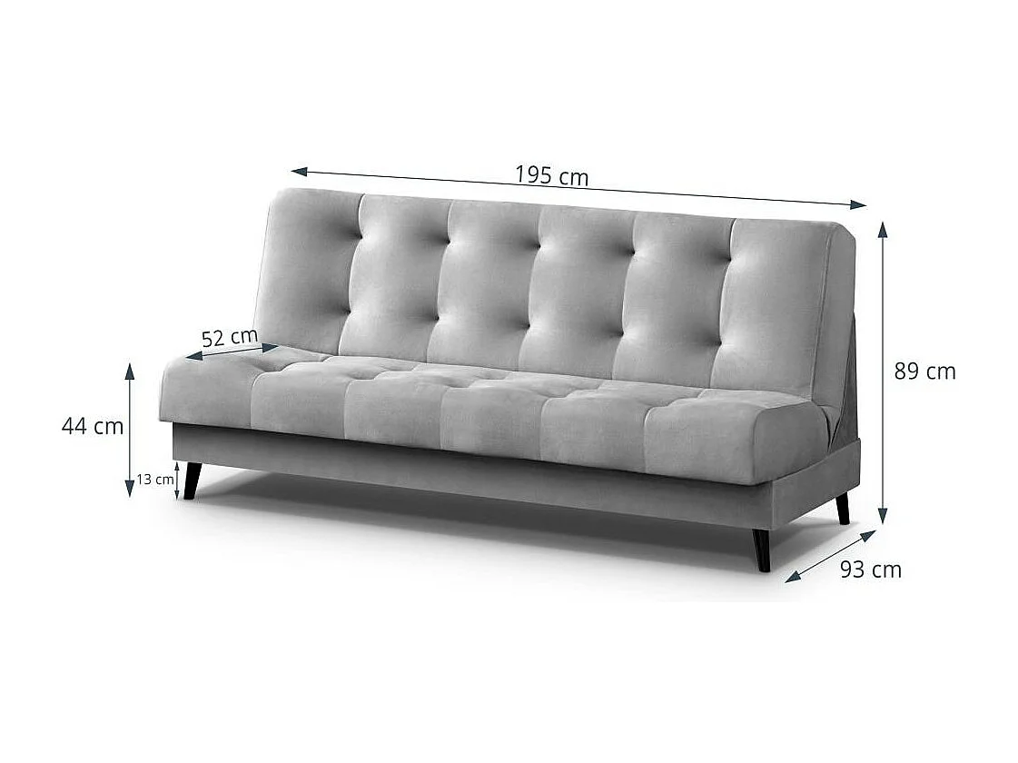Canapé-lit 3 places Nancy gris clair