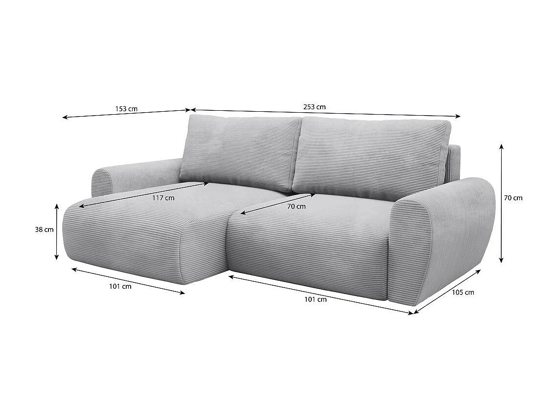 Canapé-lit CELLULAIRE Poss L beige droit