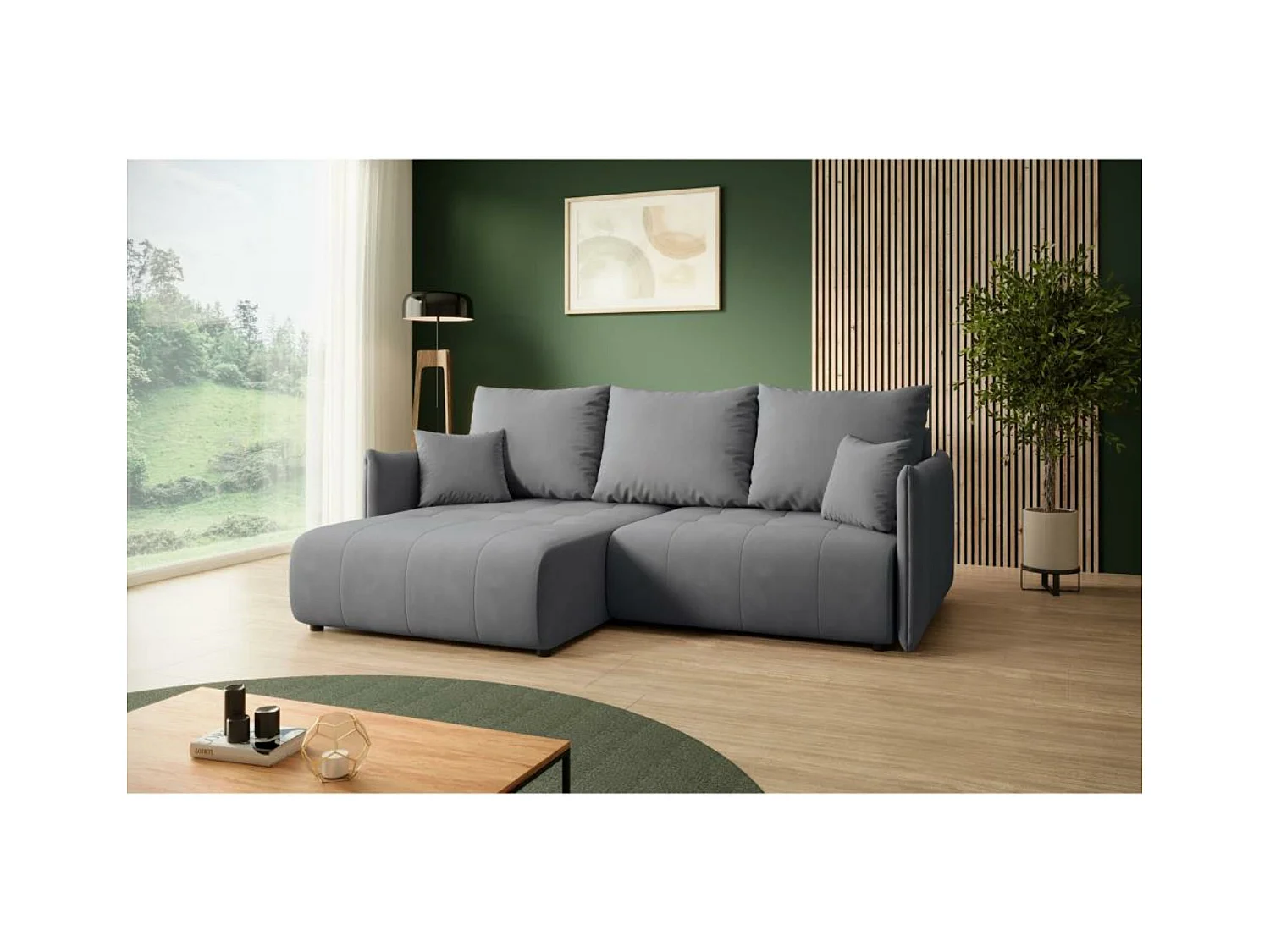 Hoekslaapbank Henry Mini grijs links