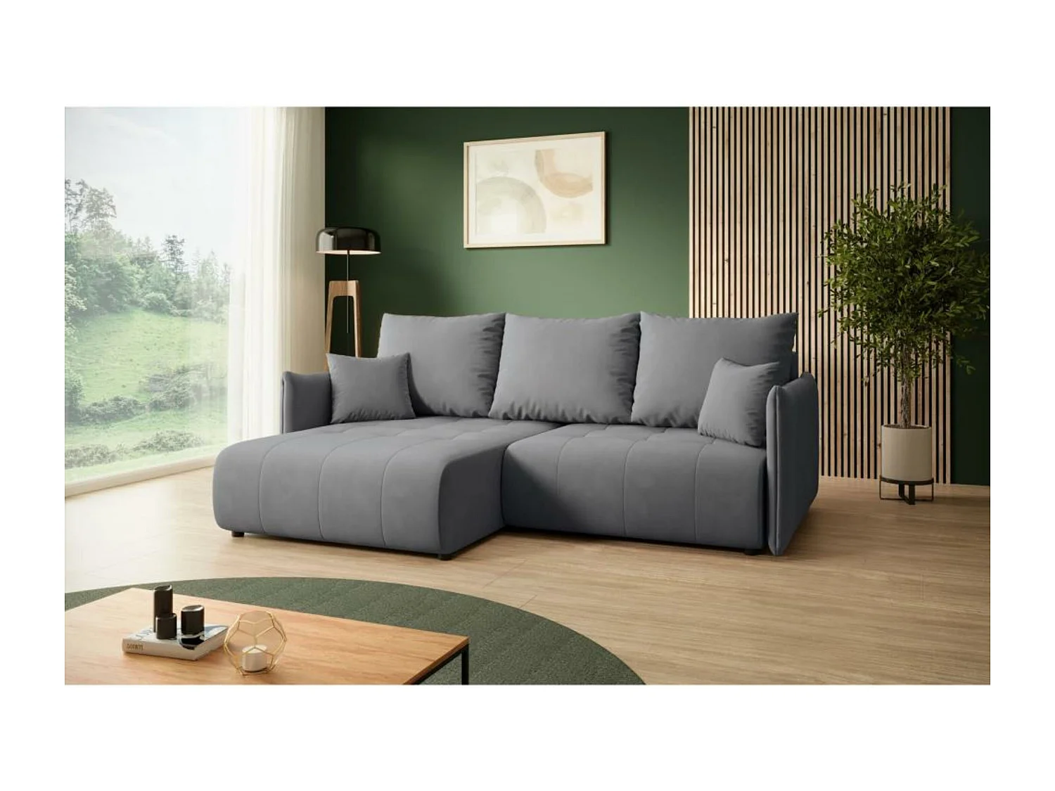 Hoekslaapbank Henry Mini grijs links