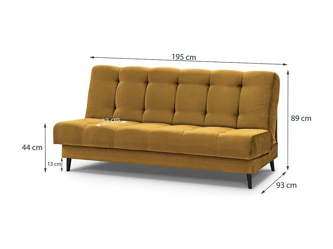 Canapé-lit 3 places Nancy jaune
