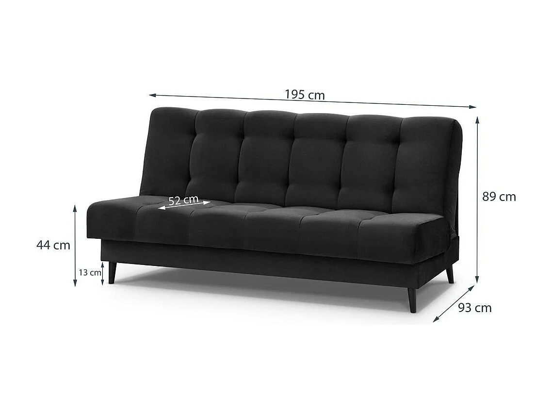 3-SITZER Schlafsofa Nancy schwarz