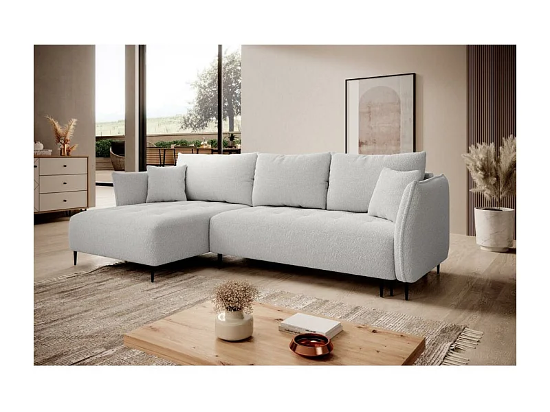 Hoekslaapbank Bari links lichtgrijs