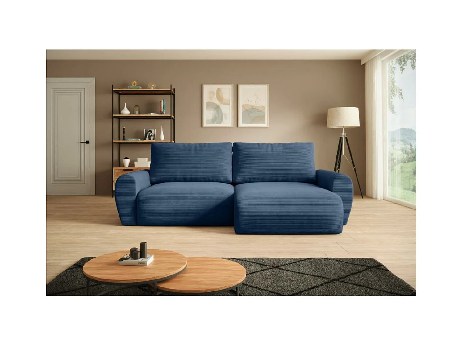 ECKSCHLAFSOFA Poss L dunkelblau rechts