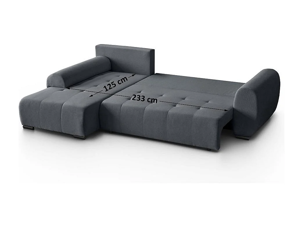 Canapé-lit Diana avec tiroir de lit bleu foncé à gauche