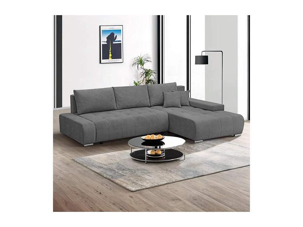 ECKSOFA Draco L gris foncé à droite