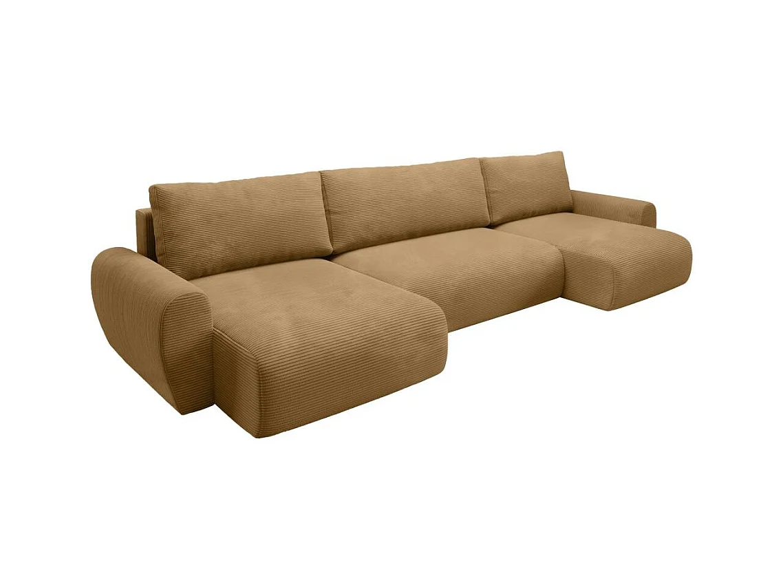 WOHNLANDSCHAFT mit Schlaffunktion Poss U gelb