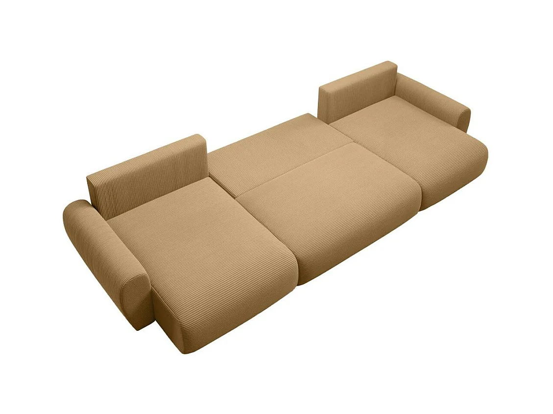 WOHNLANDSCHAFT mit Schlaffunktion Poss U gelb