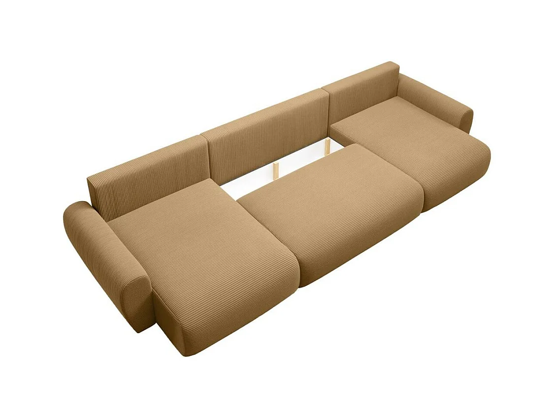 WOHNLANDSCHAFT mit Schlaffunktion Poss U gelb