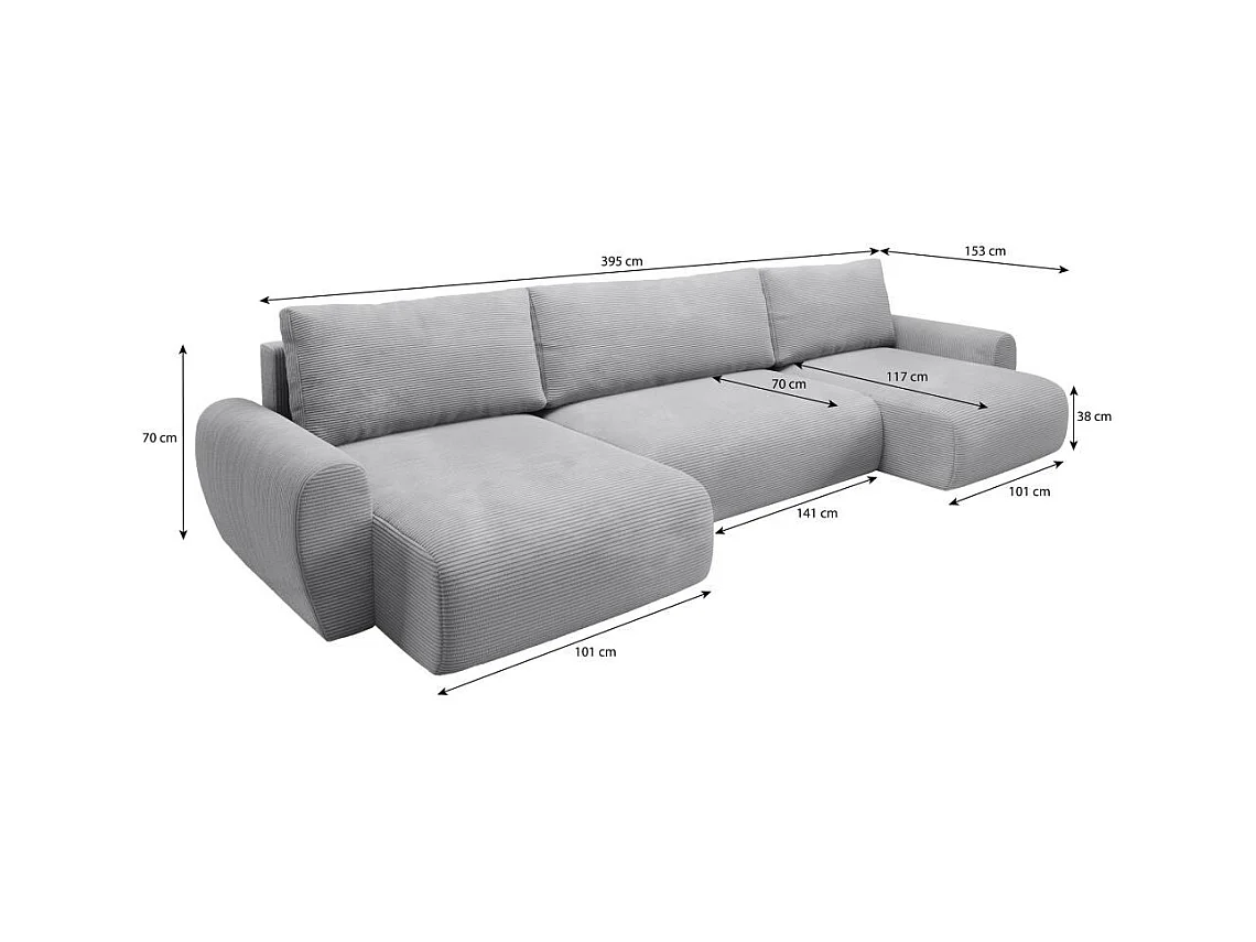 WOHNLANDSCHAFT mit Schlaffunktion Poss U gelb