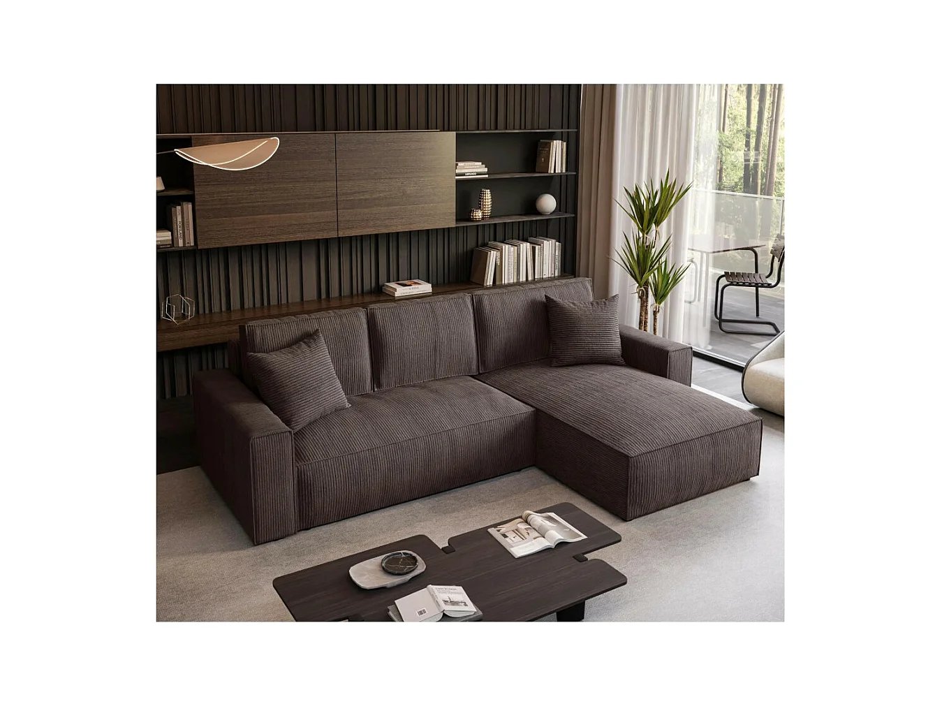 Hoekbank Parys L bruin