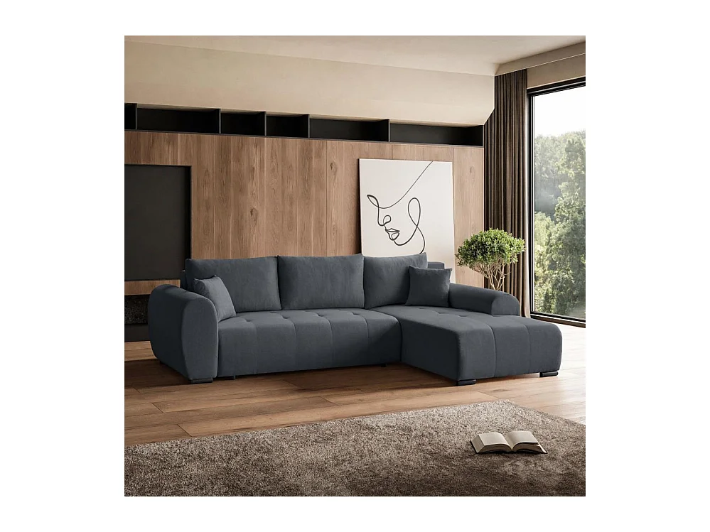 ECKSCHLAFSOFA Diana mt Bettkasten dunkelgrau rechts