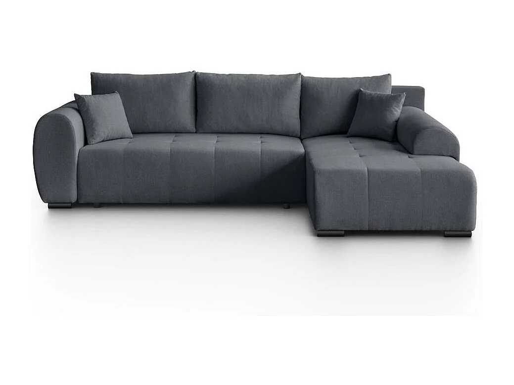 Hoekslaapbank Diana met opbergruimte donkergrijs rechts