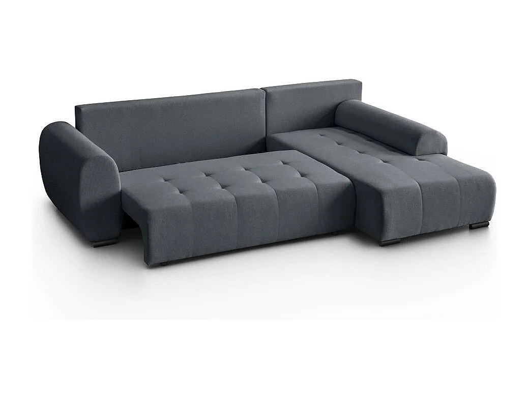 Hoekslaapbank Diana met opbergruimte donkergrijs rechts